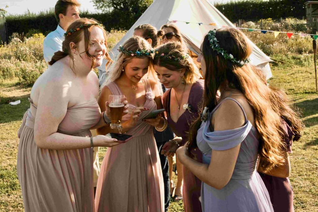 bridesmaids having fun together norfolk wedding